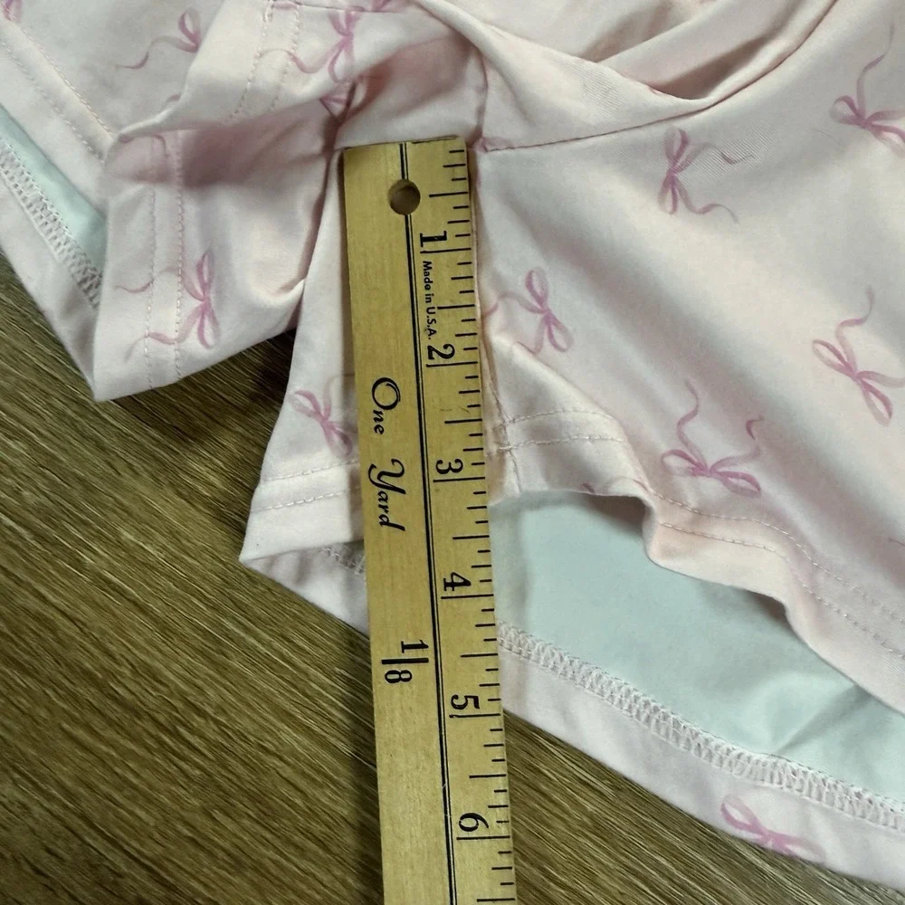 Mia & Tess Pink Lounge Shorts Small – Bow Print Pajama Sleep Shorts NWT